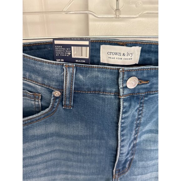 CROWN AND IVY sz 10 NEW High-rise Skinny Denim Jeans Everette Wash NEW - Picture 4 of 7